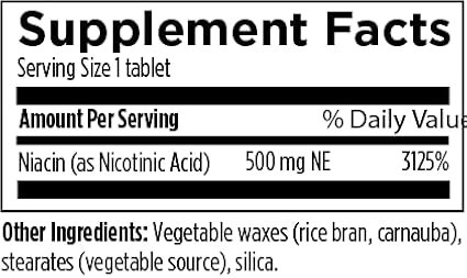 Designs for Health Niacin 500mg - Niacin CRT Vitamin B3 (Nicotinic Acid), Controlled Slow Release Tablets to Help Minimize Flush - Non-GMO, Gluten Free Supplement (60 Tablets)