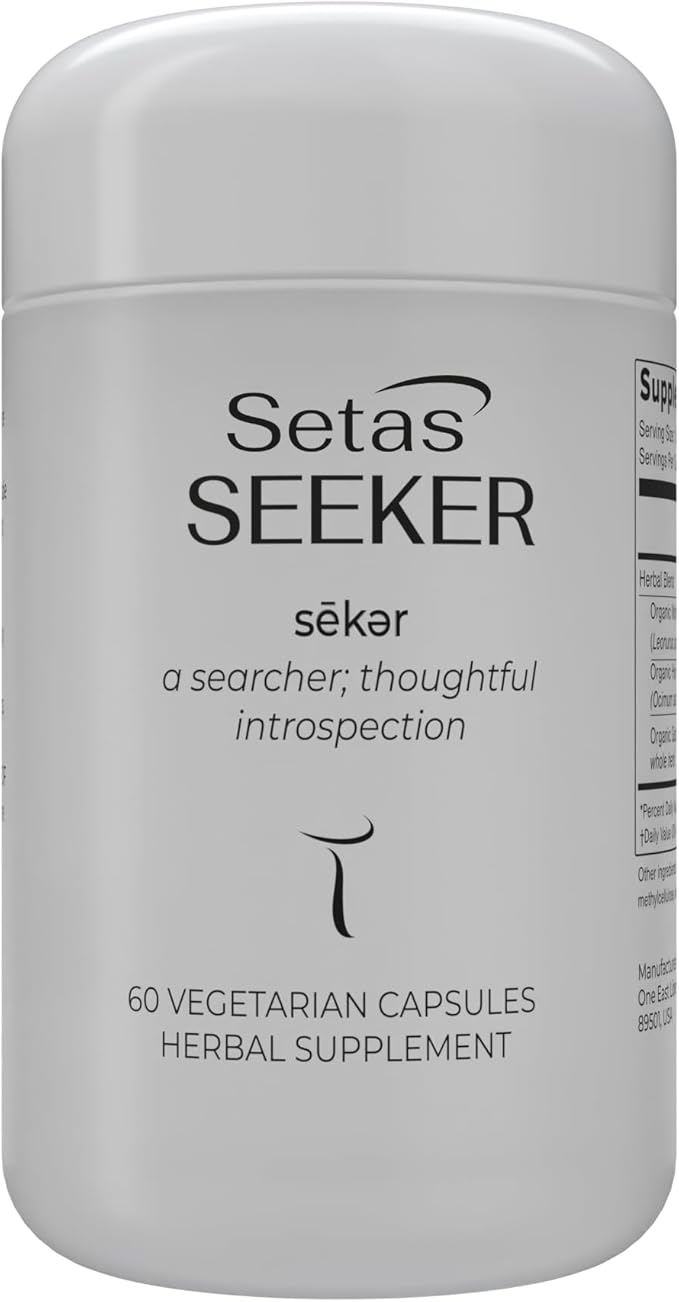 Setas Seeker Ceremony Quality Botanical Supplement Organic Motherwort, Gotu Kola, & Holy Basil to Support Deep Introspective Reflection & Self-Exploration, Vegan & Non-GMO, 60-Day Supply