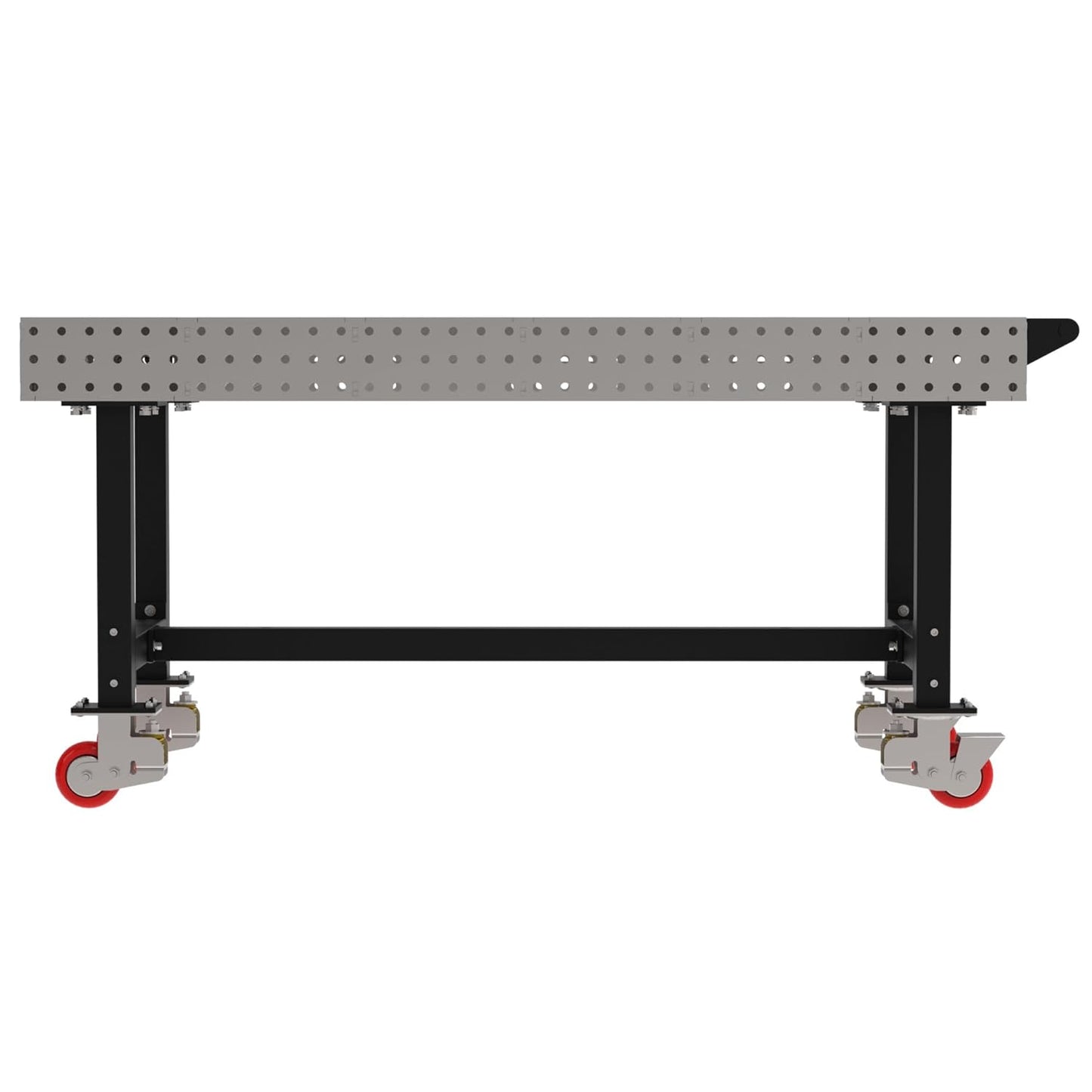 (CTE) Classroom Welding & Fixture Table, 36" H x 72" L x 36" D, 1/4" Carbon Steel Top, Mobile, Casters, Handle, Black Powdercoat Legs, Made in The USA