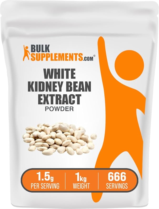 BulkSupplements.com White Kidney Bean Extract Powder - White Kidney Bean Powder - Herbal Supplement - Gluten Free, 1.5g per Serving, 1kg (2.2 lbs) (Pack of 1)