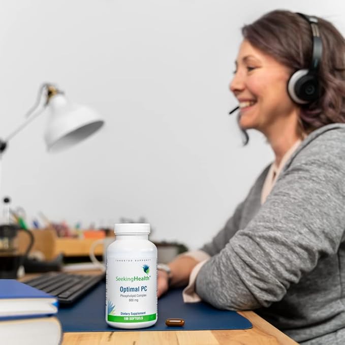 Seeking Health Optimal PC, 800 mcg Blended Phospholipid Complex, Made from Non-GMO Sunflower Lecithin, Supports Healthy Brain Function, Natural Energy Support (100 softgels)