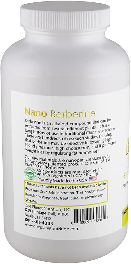 Nano Berberine 250 mg Veggie Capsules (120 Servings), Berberis Extract, Nano for Enhanced Absorption, Supports Vitality and Cellular Balance, Non-GMO, Vegan, Gluten-Free