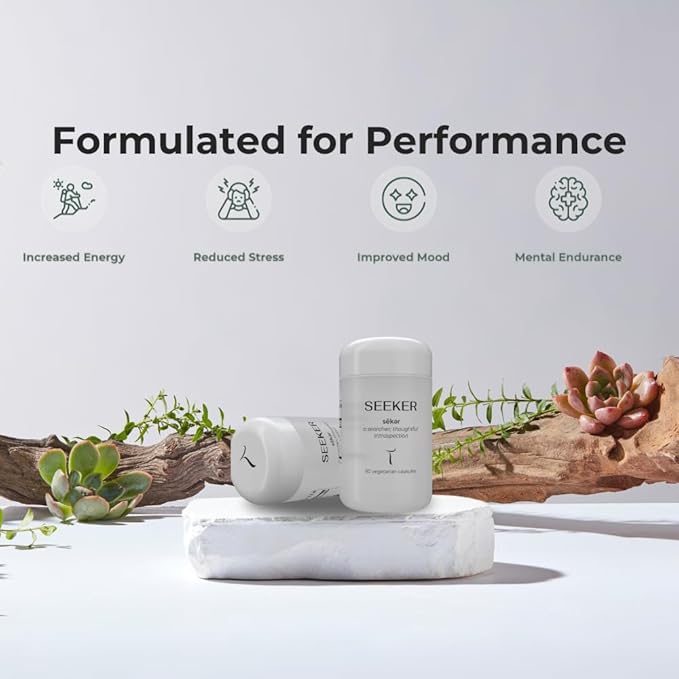 Setas Seeker Ceremony Quality Botanical Supplement Organic Motherwort, Gotu Kola, & Holy Basil to Support Deep Introspective Reflection & Self-Exploration, Vegan & Non-GMO, 60-Day Supply