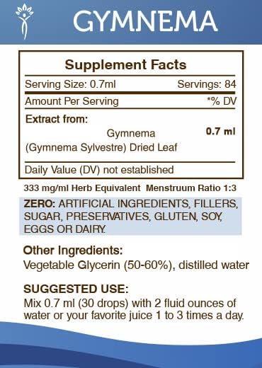 Secrets of the Tribe Gymnema Tincture Alcohol-Free Liquid Extract, Gymnema Sylvestre Dried Leaf (2 FL OZ)