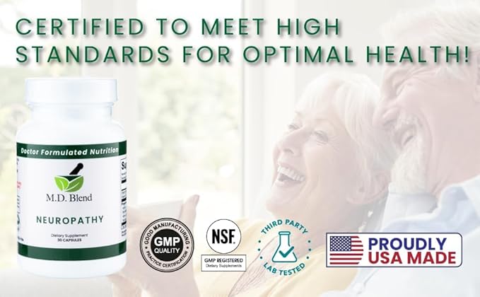 Neuropathy - Expert Formulated - Natural Blend for Optimal Nerve Wellness - Alpha Lipoic Acid, L-Carnitine, Vitamins B6 & B12, Skullcap Root, Acetyl L-Carnitine - 30 Capsules (1 Pack)