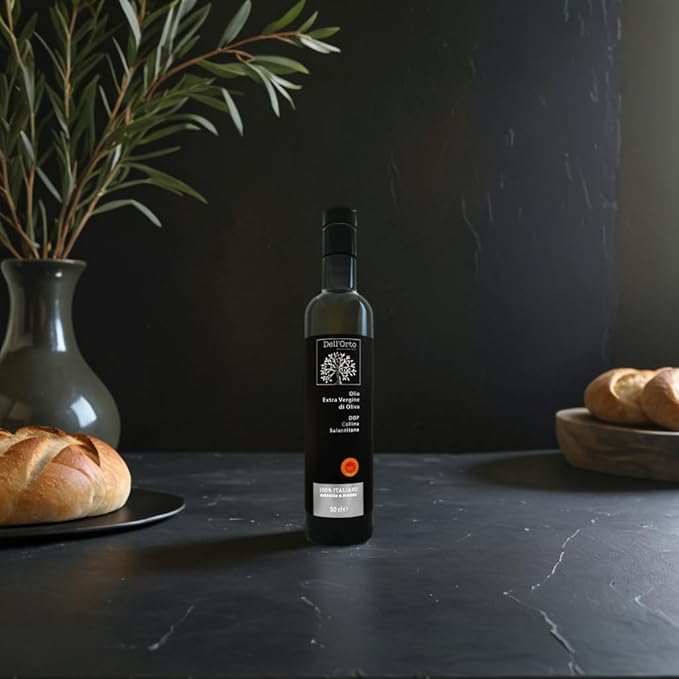 Dell'Orto PDO Colline Salernitane Extra Virgin Olive Oil (500ml) | Protected Designation of Origin | NYIOOC Gold 2025 | Artisan Crafted Cold Pressed Olive Oil, Campania | Harvest Date | 16.9 fl oz