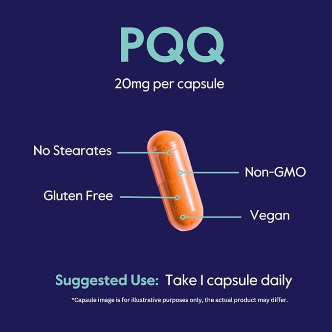 BESTVITE PQQ 20mg (Pyrroloquinoline Quinone) (120 Vegetarian Capsules) - No Stearates - Vegan - Non GMO - Gluten Free
