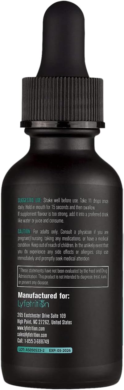 Citicoline Liquid Drops 536 mg, 4 Oz Liquid, 220 Servings, Made in USA, Quick Absorption, Quality Potent Ingredients, Non-GMO, GMP Certified, Cruelty-Free Products
