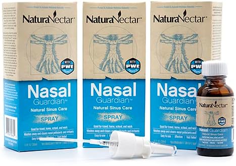 NaturaNectar Bee Propolis Nasal Spray Saline Sinus Rinse & Relief | Pure Brazilian Propolis & Ingredients | Gentle & No Burning Sensation | Nasal Guardian | Ethical Beekeeping | 1 FL Oz | 3 Pack