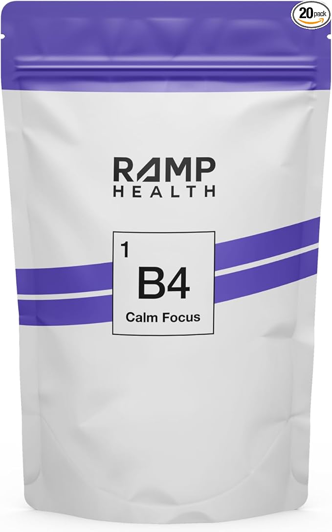 B4 - Supplement - Available in 6 Flavors - L-Theanine, Lemon Balm Extract, and More - 10 Count (10 Packets, Purple Rizz)