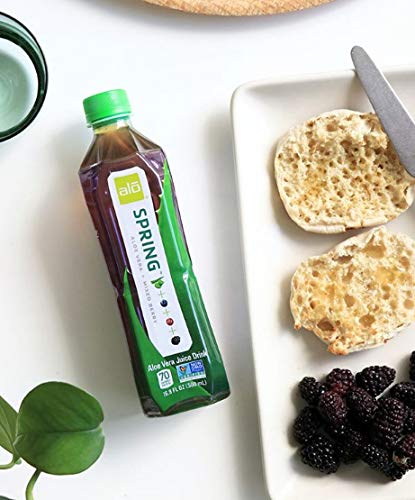 ALO Aloe Vera Juice Drink | SPRING - Aloe Vera + Mixed Berry | 16.9 fl oz, Pack of 12 | Plant-Based Drink with Real Aloe Pulp