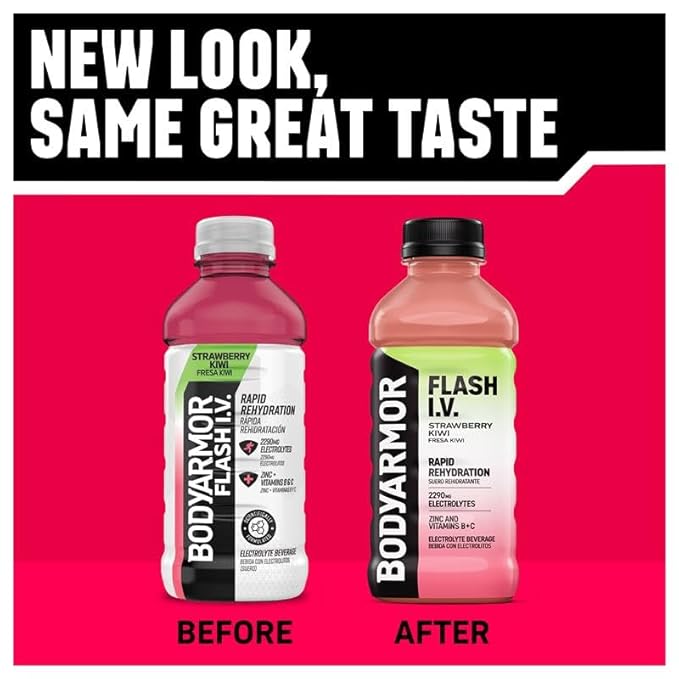 BODYARMOR Flash I.V. Electrolyte Beverage, Tropical Punch, Hydration Drink with Coconut Water For Rapid Rehydration, Post Workout Recovery, 20 Fl Oz (Pack of 12)