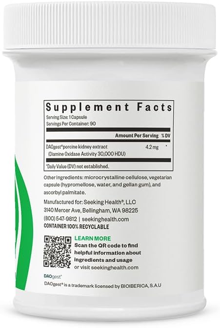 Seeking Health Histamine Digest - Formerly Histamine Block, DAO Enzyme Supplement for Histamine Food Intolerance, Supports Digestive Health, Upset Stomach, Vegetarian (90 Capsules)*