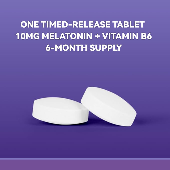Melatonin 10mg with Vitamin B6 - Sleep Support Supplement for Adults, 200 Tablets Timed-Release Melatonin– Non-Habit Forming, Gluten-Free