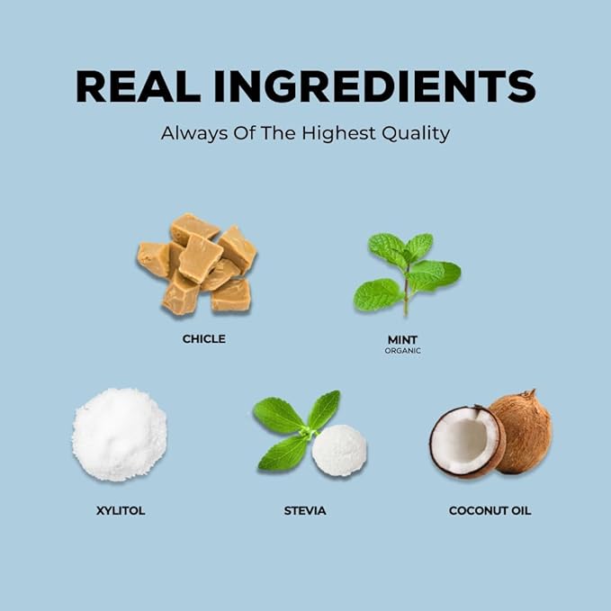 Refresh Gum, Xylitol, Natural, Sugar Free, Plastic Free, Aspartame Free, Natural Flavors & Organic Ingredients, Plant-Based, Low Calorie, Non GMO, Gluten Free, Vegan, Peppermint Flavor, 12 Pcs, 5 Pack