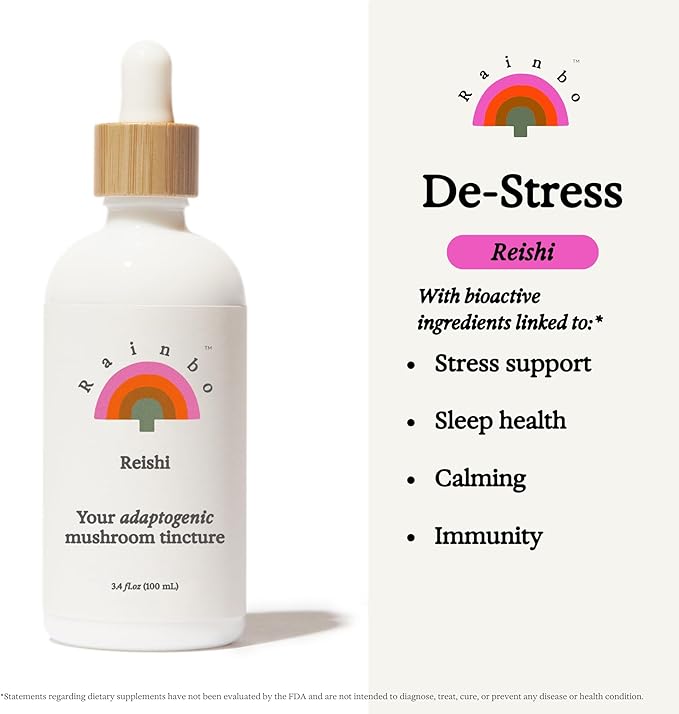 Reishi Mushroom Tincture - Alcohol Free - Dual Extract Mushroom Supplement - Immune Support, Mood, Sleep, Liquid Reishi Supplement, Vegan, Non GMO, 3.4 fl oz
