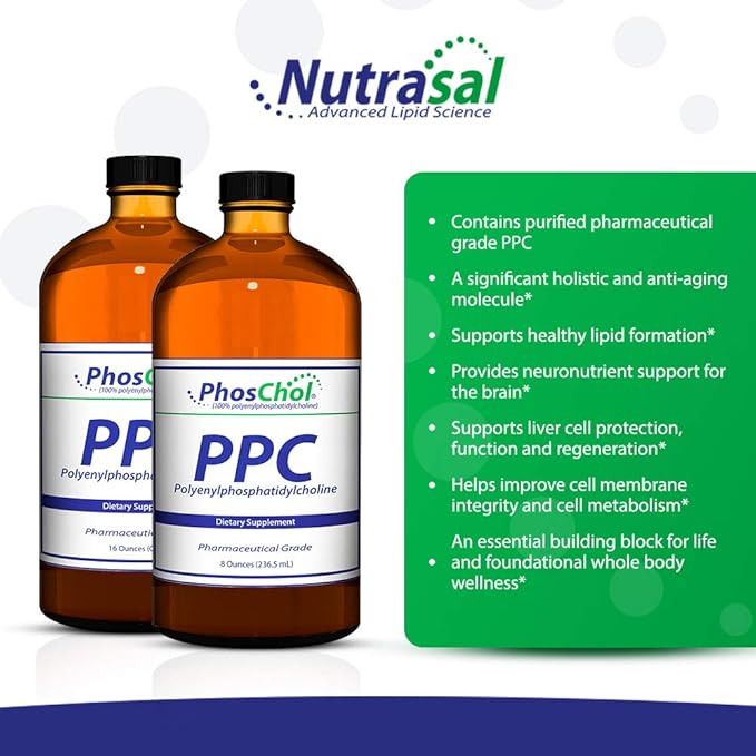 PhosChol PPC Polyenyl PhosphatidylCholine Choline Supplement 3000mg Liquid 16 oz