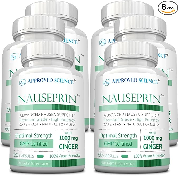 Approved Science Nauseprin - Ginger, Bioactive Vitamin B6-360 Capsules - Vegan
