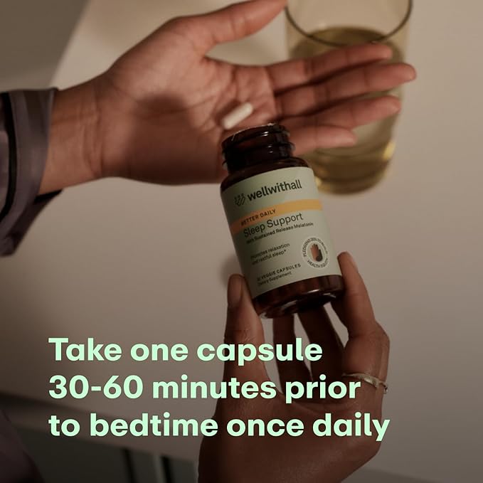 Sleep Support with Sustained-Release Melatonin | Includes L-Theanine and Ashwagandha | Promotes Relaxation and Sleep Quality | Supports Stress Management | Use Before Bedtime | 30 Capsules