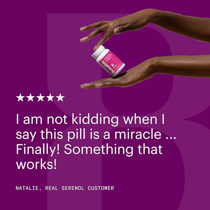 Serenol by Bonafide. Relief from Hormonal Mood Swings, Irritability, & PMS Bloating. — 3-Month Supply (180 Tablets)