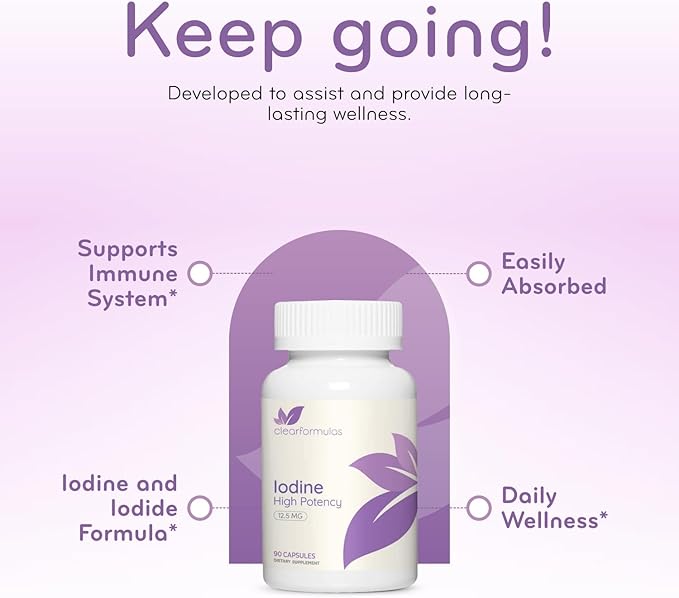 High Potency Potassium Iodine Supplement - Potassium Iodide USP and Free Iodine Capsules 12.5mg Precise Dosage Blend - Capsule Alternative to Lugol's Supplement for Thyroid Energy & Immunity (3 Month)