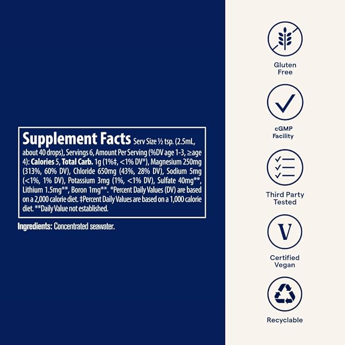 Trace Minerals ConcenTrace Trace Mineral Drops - Liquid Supplement for Bone & Joint Support - Aids Hydration & Electrolyte Restoration - Unflavored, 0.5 fl oz (6 Servings)