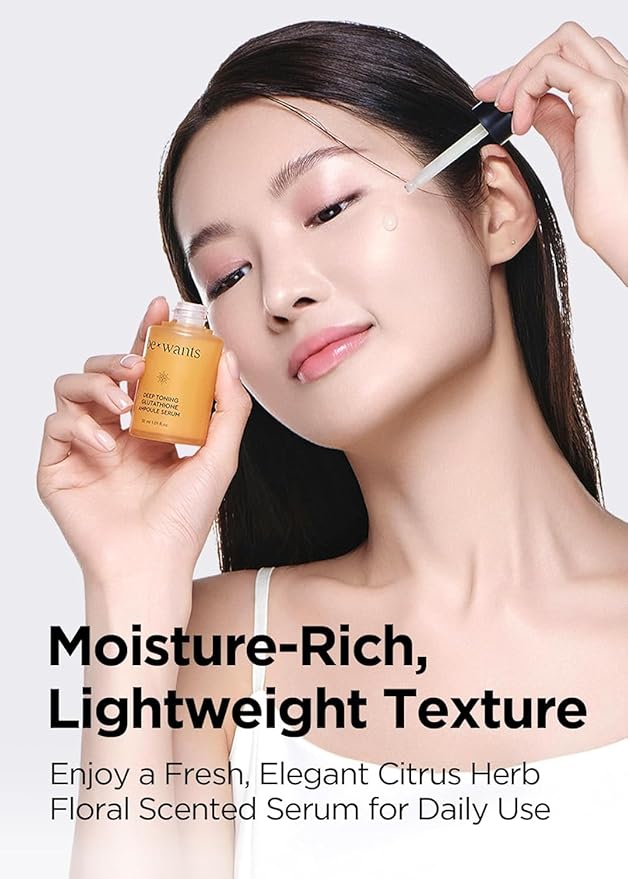 Bewants Deep Toning Glutathione Ampoule Serum | Korean Skincare with Vitamin C & Calendula Extract Oil, 1.01 fl.oz + 0.33 fl.oz (2 Pack)