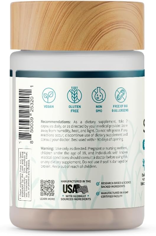Snap Supplements Irish Sea Moss Capsules with Bladderwrack, Burdock Root & Iodine – Supports Energy, Immune Health, Digestion & Skin – 60 Capsules