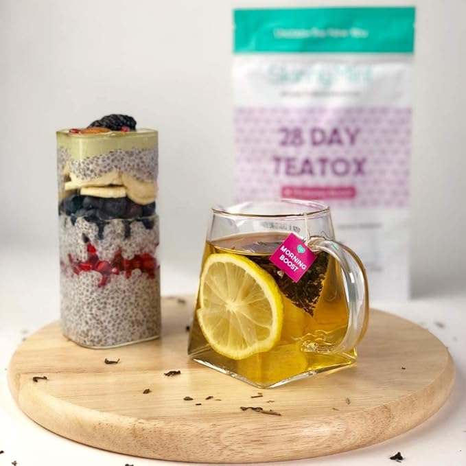 SkinnyMint Original 28 Day Detox Tea Kit- Ultimate TeaTox Programme- All Natural Morning Boost and Night Cleanse Detox Tea- Helps Alleviate Bloating and Boost Energy