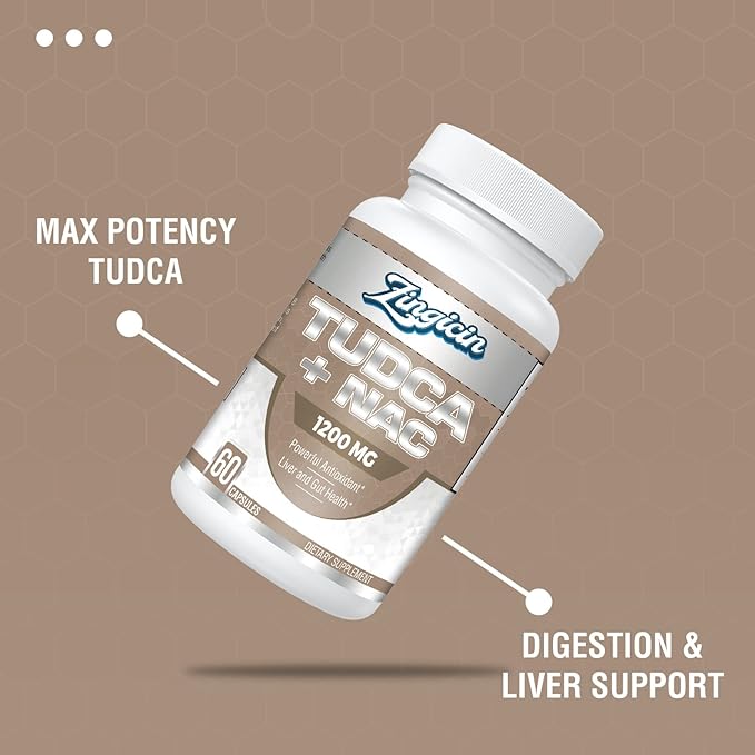 TUDCA with NAC Supplement 1200mg - 180 Capsules,Powerful TUDCA Bile Salt Plus N-Acetyl-Cysteine,Antioxidant Supplements for Liver,Digestion