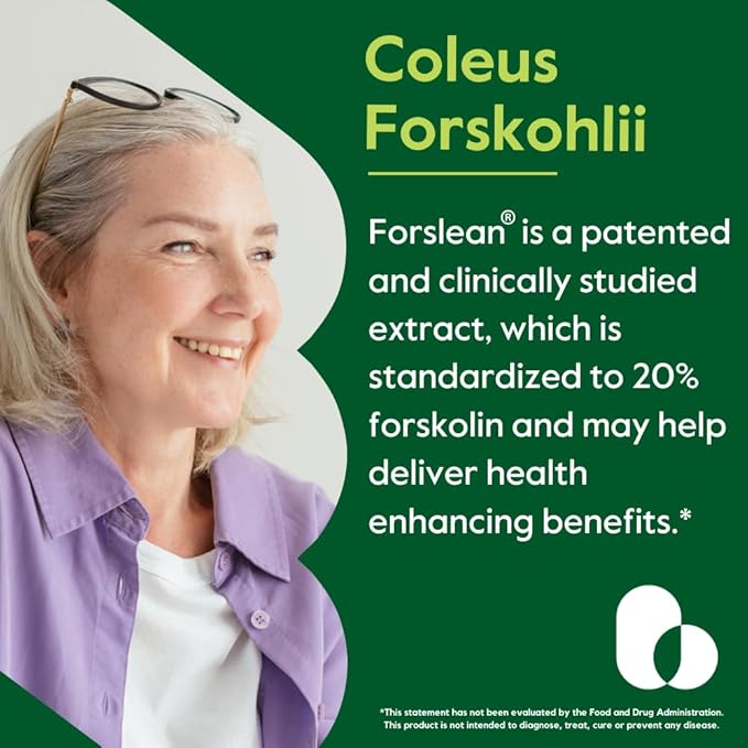 BESTVITE Coleus Forskohlii 125 mg - 20% Forskolin (120 Vegetarian Capsules) - Made with Forslean The only Forskolin Ingredient Backed by Clinical Studies.
