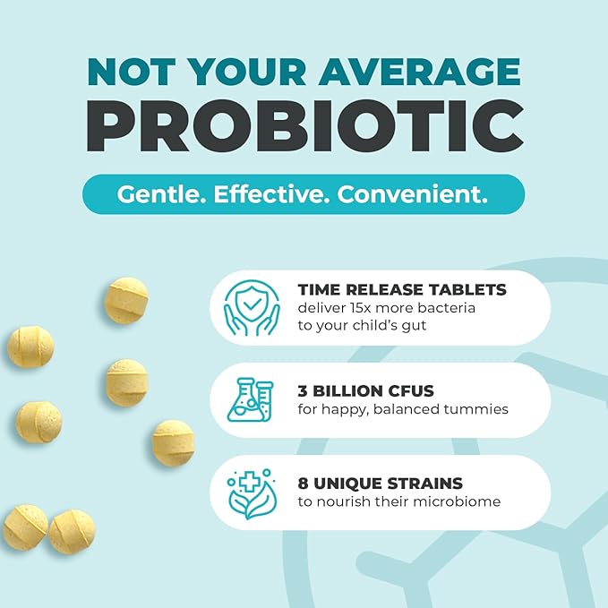 Balance ONE Time-Release Kids Probiotic – Up to 15x Better Survivability – 3 Billion CFU – Gut & Digestive Support for Children – Sugar Free, Easy to Swallow, 2 Month Supply