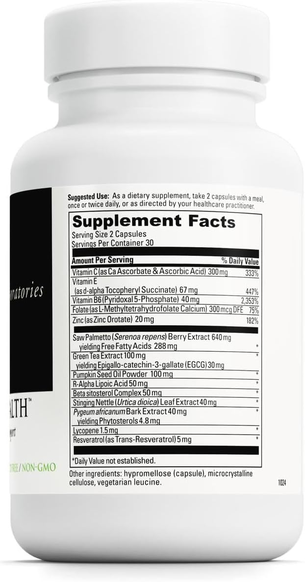 DAVINCI Labs Prostate Health - Helps to Support Prostate, Urinary & Men's Health with Saw Palmetto, Zinc, Green Tea Extract & More* - 60 Vegetarian Capsules (30 Servings)