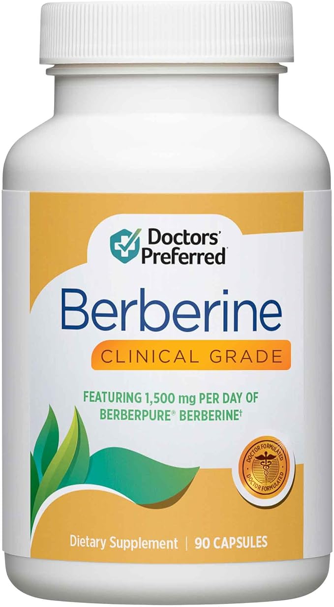 DOCTORS' PREFERRED Berberine Clinical Grade Supplement - Doctor Formulated | 1500 mg per Daily Serving | 90 Count