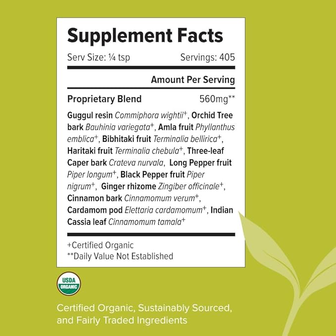 Banyan Botanicals Organic Kanchanar Guggulu Powder – Traditional Ayurvedic Guggulu Formula – Ayurvedic Herbs for Healthy Elimination of Natural Toxins* – ½ lb. – Non-GMO Sustainably Sourced Vegan
