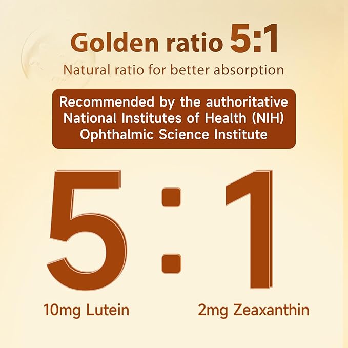 Eye Vitamins with Lutein and Zeaxanthin,Patented Eye Formula,Recommended by NIH,Advanced Bilberry & Astaxanthin,Vitamins A, C, E, B12 & Minerals, Eye Health & Vision Protection, 60 Softgels