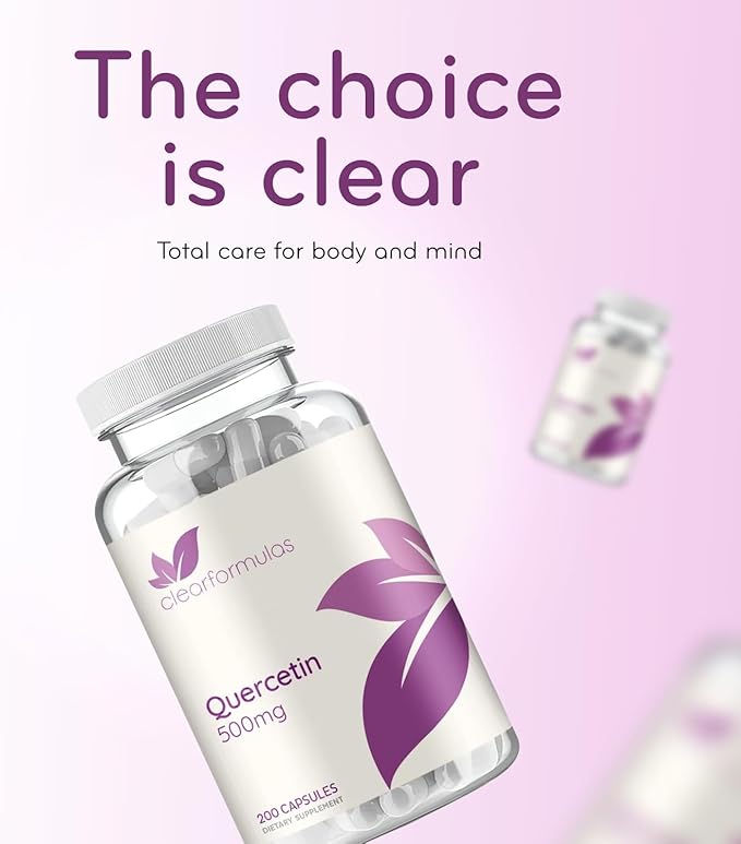 High Strength Quercetin 500mg Capsules - Quercetin Dihydrate Potent Flavonoid Antioxidant and Nutraceutical for Heart and Immune Support - Vegan Friendly - Made in a cGMP US Lab (200 Servings)