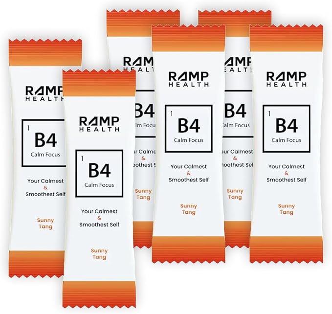 B4 - Supplement - Available in 6 Flavors - L-Theanine, Lemon Balm Extract, and More - 10 Count (10 Packets, Sunny Tang)