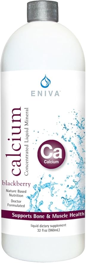 Liquid Ionic Calcium Supplement (32oz) Healthy Bones, Hair and Nails. Doctor Formulated. Zero Calories. Zero Sugar. by Eniva Health.