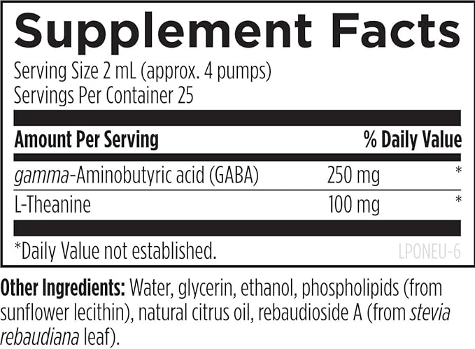 Designs for Health Liposomal NeuroCalm - Liquid GABA + L-Theanine to Support Calm + Healthy Stress Response (25 Servings / 1.7oz)