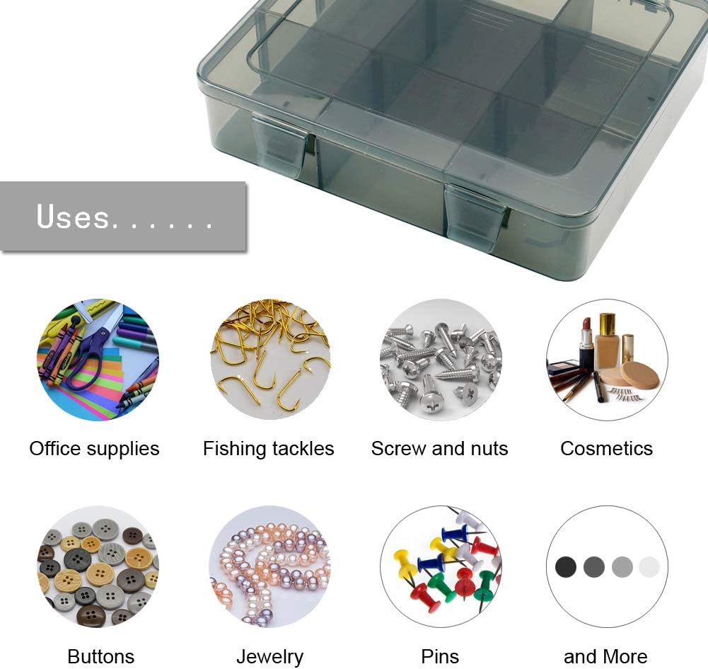 9 Grids Art Craft Supply Organizer Storage Containers, Compartment Storage Box with Removable Dividers for Jewelry, Beads, Buttons, Small Parts