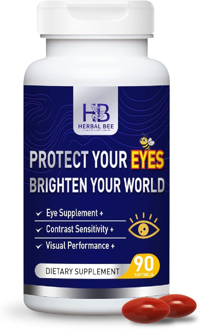 Eye Supplement - Lutein 10mg, Meso-Zeaxanthin 10mg, Zeaxanthin 2mg - Eye Vitamins Supports Vision, Blue Light Protection & Macular Health - Natural Antioxidant Formula | 90 Softgels