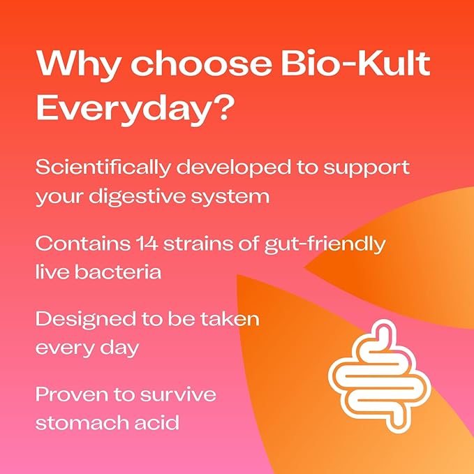 Bio-Kult Everyday Probiotics | 14 Strains | Adult Probiotic Supplement | Non-GMO, Gluten-Free | 120 Capsules