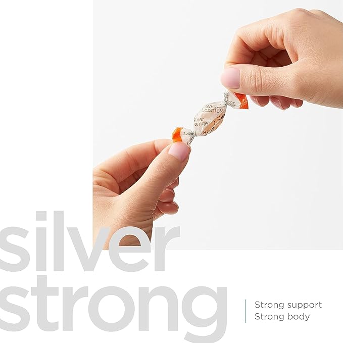 Silver Biotics Colloidal Silver Lozenges | 60 ppm SilverSol Ag₄O₄ Technology | Immune Support + Throat Soothing | Orange Vitamin C | 21 Count