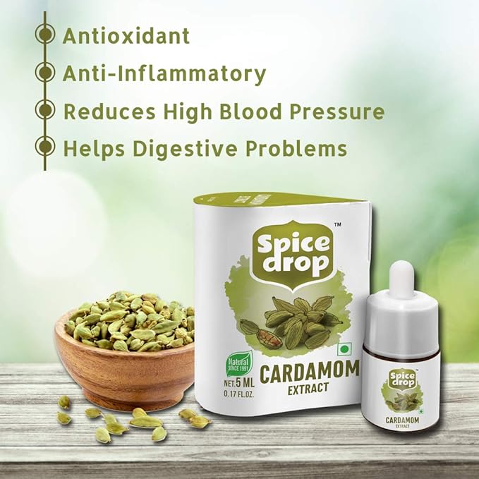 Spice Drop Variety Combo Pack Of 7 |Chai Masala, Cardamom, Ginger, Lemongrass, Cinnamon, Clove, And Black Pepper Extract| Vegan | Natural Extracts |180 Drops Each | 0.17 Oz * Set Of 7