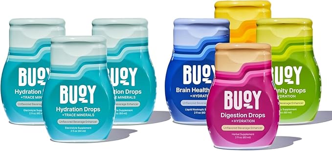 Buoy Electrolyte Drops Variety Pack Bundle 280 Servings | No Sugar, No Sweeteners | Dietitian Recommended | Trace Minerals | Purposefully Unflavored Add to Any Drink