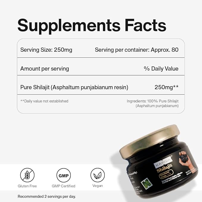 100% Pure Himalayan Shilajit Resin(30gm), High Potency for Men & Women | 120 Servings of 250mg | 80+ Trace Minerals, Upto 70% Fulvic Acid | Authentic | Natural Energy & Immune Support
