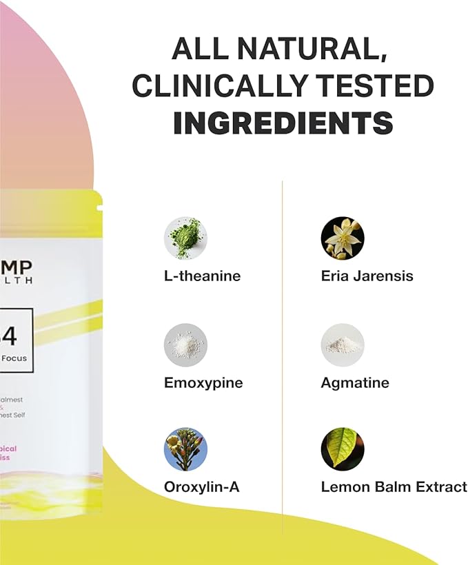 B4 - Supplement - Available in 6 Flavors - L-Theanine, Lemon Balm Extract, and More - 10 Count (10 Packets, Tropical Bliss)