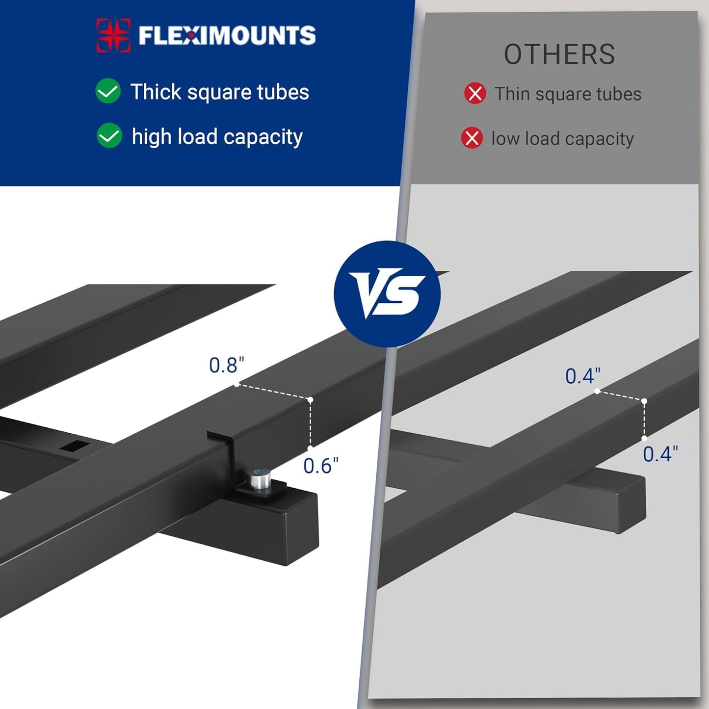 FLEXIMOUNTS 2x4ft Heavy Duty Garage Wall Shelving, 4-Pack Garage Shelving Wall Mounted with 8 Hooks, 400lbs Capacity, Storage for Power Tools, Garden Supplies, Storage Bins, Lite Series
