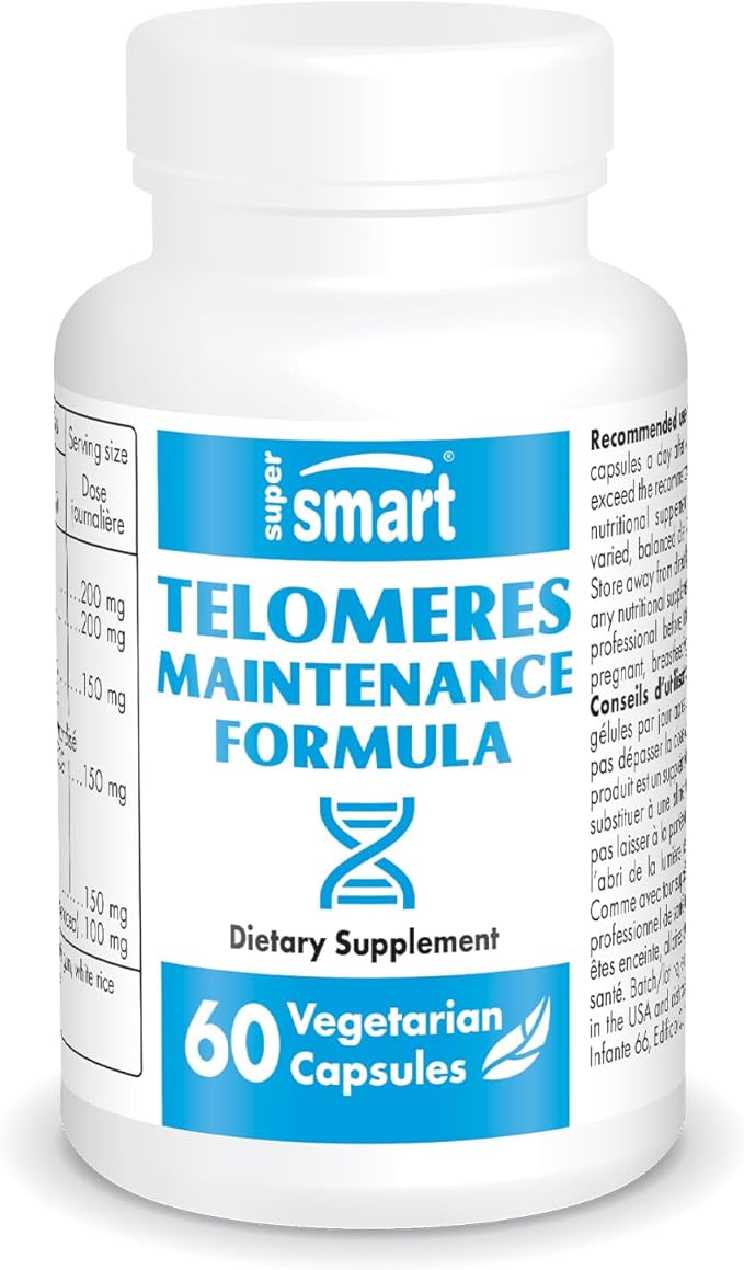 Supersmart - Telomeres Maintenance Formula (High Potency) - with Polyphenols, Catechins, EGCG, D-Gamma-Tocotrienols - Telomeres Supplement | Non-GMO & Gluten Free - 60 Vegetarian Capsules